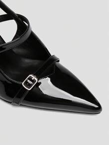 CUCCOO BIZCHIC 女士后跟系带蝴蝶结装饰高跟鞋，酒红色，适合春季、春假、复活节、圣诞节等场合穿着。 - 黑色 - 查看 5