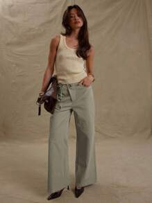 MUSERA Pantalón de pierna recta con detalle de lazo anudado, de pretina media, con bolsillos, de estilo empresarial casual elegante, para primavera, verano, vacaciones, graduación, baile de graduación, invitado de boda, cumpleaños, dinero viejo, a medida