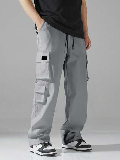 Manfinity Hypemode 男士秋季多口袋抽绳腰直筒休闲裤