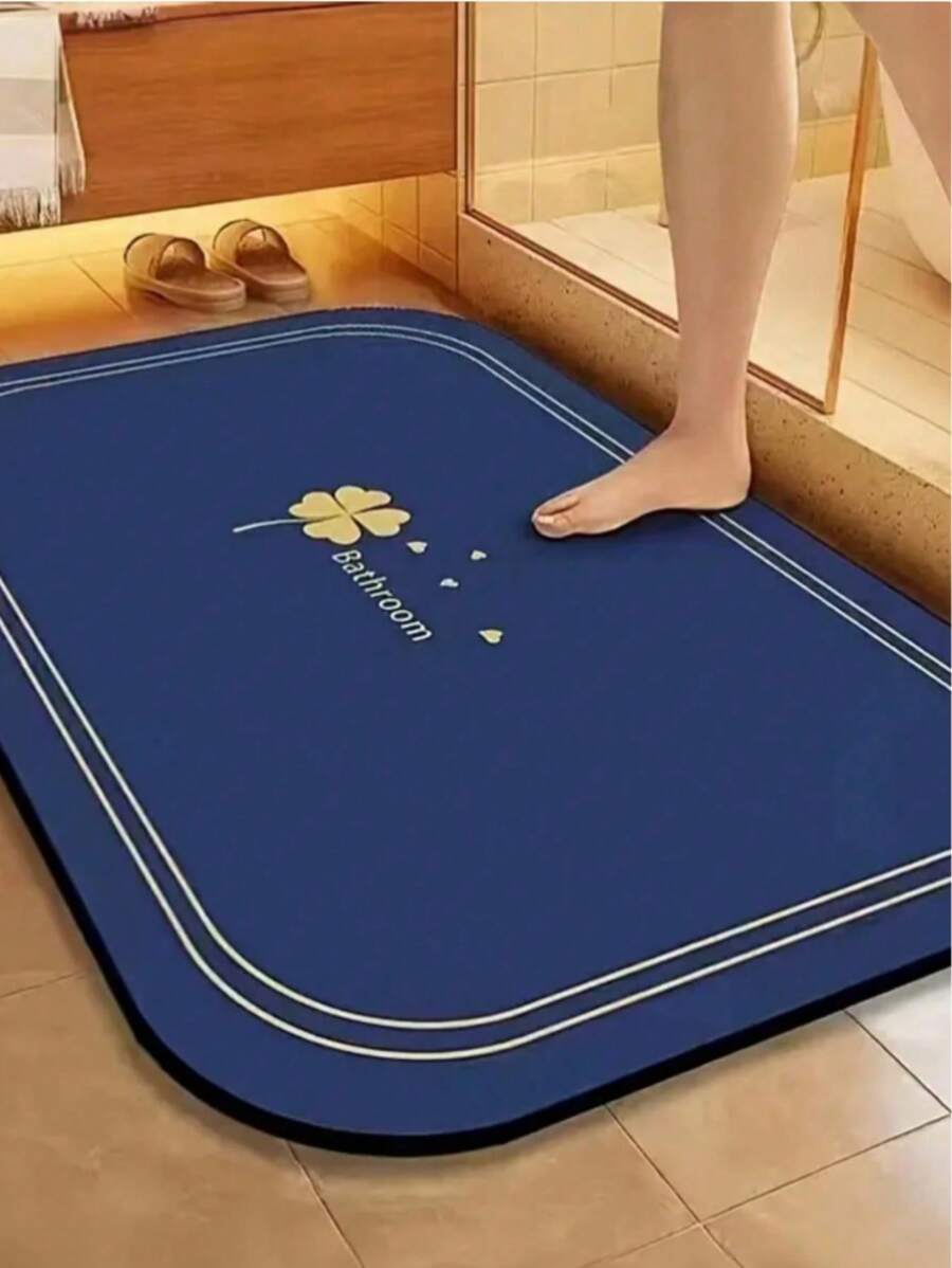 SHEIN 浴室马桶垫，柔软硅藻泥吸水垫，防滑速干脚垫，适用于淋浴房入口，家用厨房垫家居浴室装饰浴室地毯地毯户外地毯门垫夏季浴室配件