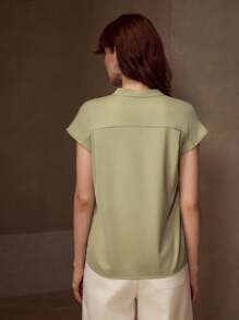 MOTF PREMIUM 缺口领蝙蝠袖衬衫