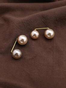 3 件仿珍珠胸针，仿珍珠胸针，女士仿珍珠防曝光领口别针，婚礼装饰别针，毛衣披肩夹，适用于服装开衫连衣裙毛衣帽 DIY 用品服饰装饰，防滑别针，领夹，围巾配饰，时尚，DIY 用品 - 香檳色 - 查看 5