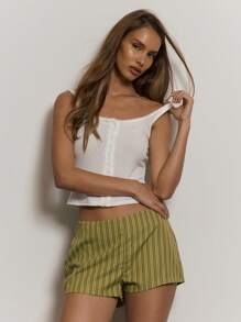 MUSERA Áo tank top cài cúc phía trước họa tiết chấm bi, dễ thương, thích hợp cho mùa thu, kỳ nghỉ, du lịch, phong cách thường ngày, gợi cảm, thanh lịch, đi biển, sang trọng, đơn giản, phù hợp cho nữ, mùa hè và mùa xuân. - trắng - Xem 1