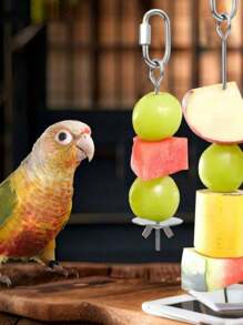 Garfos de aço inoxidável para frutas de pássaros - Conjunto de acessórios para gaiola de papagaio para alimentação de frutas e lanches | Suprimentos para pássaros à prova de ferrugem e mordidas, brinquedos para pássaros de uso imediato - Prata - Ver 7