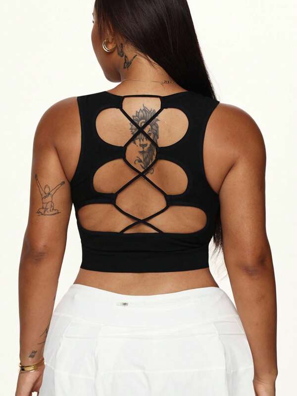 Rhythm Era Plus Size Women Backless Crisscross Tank Top