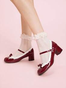 Dola Lovely Bow Decor French Mary Janes Elegant High Heels