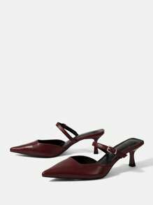 CUCCOO BIZCHIC Ls-311-4 Wine Red Ladies' Pointed Toe High Heels For Summer Graduation Heels Prom Heels Vacation Shoes Summer Elegant Heels Elegant Basics Business Casual Business Chic BURGUNDY Heels Spring Shoes Spring Break Easter For Christmas Valentine's Day - Burgundy - View 5