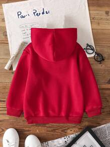 Rubble X SHEIN Young Boy Cartoon Pattern Red Long Sleeve Sweatshirt Fall Winter - Red - View 2