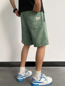 SHEIN Pantalones cortos casuales con textura de rayas para adolescentes, versátiles y cómodos, adecuados para ir al trabajo, la escuela, ocasiones casuales, vacaciones, deportes, primavera y verano
