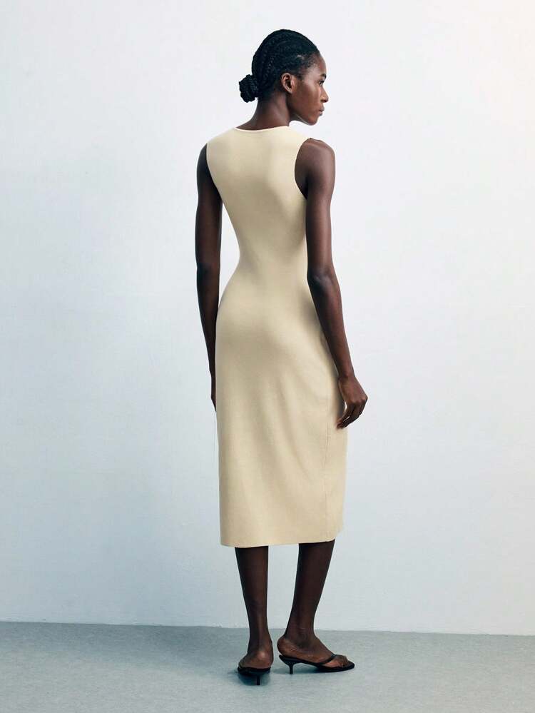 SHEIN Maija Generous Design, Showing Intellectual Elegant. Sleeveless Vest Dress Style, Can Be Worn Alone Or Layered With Shirts, Undershirts, Multiple Occasions. Suitable For Teachers, Commuting, Performances, Gatherings, And Casual Daily Wear, Combining Fashion And Practicality. Available In Elegant Yellow, Beige, And Other Colors. Soft And Comfortable Knit Fabric Meets Dressing Needs, An Ideal Item For Creating Urban Chic StylesWomen Easter Summer OutfitsWomen Party Top Summer Holiday Outfits Each Vacation Outfits For Women  Summer Outfit For Women Going Out Outfits Graduation Graduation Outfit  Casual Dresses  Casual Blouses For Women