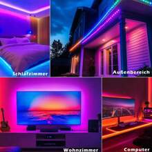 1PC 1M 2M 3M 4M 5M 10M 15M 20M RGB LED Strip Lights & Remote Control – Color Changing Lighting For Bedroom, Party, And Holiday Decor, USB Powered, Multi-Color Display, Perfect For Home Theater Or Festive Ambiance, Christmas Decor - White - View 6