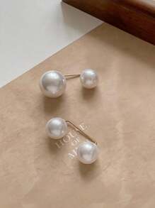 3 件仿珍珠胸针，仿珍珠胸针，女士仿珍珠防曝光领口别针，婚礼装饰别针，毛衣披肩夹，适用于服装开衫连衣裙毛衣帽 DIY 用品服饰装饰，防滑别针，领夹，围巾配饰，时尚，DIY 用品 - 白色 - 查看 4