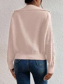 SHEIN LUNE Women's Casual Loose Solid Color Versatile Daily Long Sleeve Sweater Fall Winter Cloth For Women - Mauve Purple - View 2