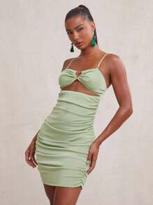 NYA SZN Dress Sleeveless Heart Ruched Mini Sundress Summer Prom Formal Wedding Guest Bridal Bridesmaid Satin Thanksgiving Christmas NYE New Years Eve Outfits For Women