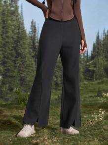 SHEIN Sports Outdoor Wear Women's Hiking Pants For Camping, Hiking, Sports, And City Commuting, Women's Fall & Winter Outdoor Pants - Black - View 1