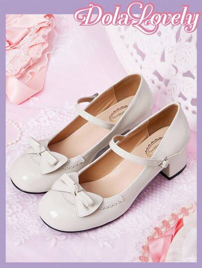Dola Lovely 蝴蝶结法式玛丽珍优雅高跟鞋