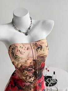 SHEIN Unity 女士休闲复古印花抹胸 - 彩色 - 查看 5