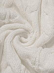 Boho Mama Pregnant Woman Cable Flower Pattern Round Neck Side Tie Knitting Sweater Vest,Fall,Autumn,Winter