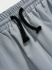 SHEIN 青少年男孩简约灰色超大衬衫和裤子套装，休闲校服，舒适时尚百搭柔软面料，适合日常穿着、上学、户外活动