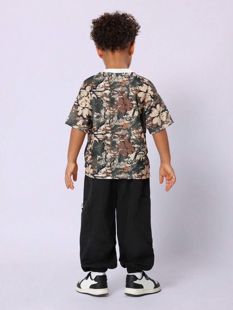 Camouflage T Shirt With New York Varsity Print