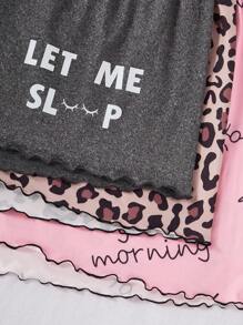 SHEIN 6pcs/Set Plus Size Casual Printed Camisole Top & Shorts Pajama Set, Outfits