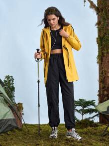 In My Nature 女士休闲抽绳腰带连帽户外夹克休闲夹克前拉链长款夹克、中长款夹克、户外夹克、户外风衣夹克、户外休闲夹克、深橙色夹克、亮橙色夹克、户外徒步夹克、女士日常休闲夹克、女士跑步夹克、防晒夹克、运动服夹克、秋季外套、保暖夹克、户外徒步夹克、多功能夹克、带口袋的户外徒步夹克外套、厚夹克保暖、软壳夹克、冬季夹克保暖厚款保暖夹克 - 黃色 - 查看 3