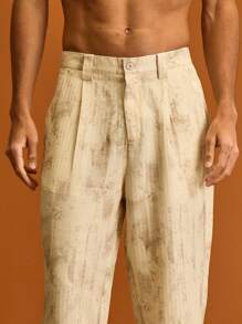 Musero 修身直筒裤全身图案褶皱裤套装春夏假期 - 黑色 - 查看 5