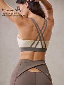 OutZeal Sweat Wicking Crossover Backless Sport Bra Removable Cups Low Impact Yoga Pilates Studio Daily