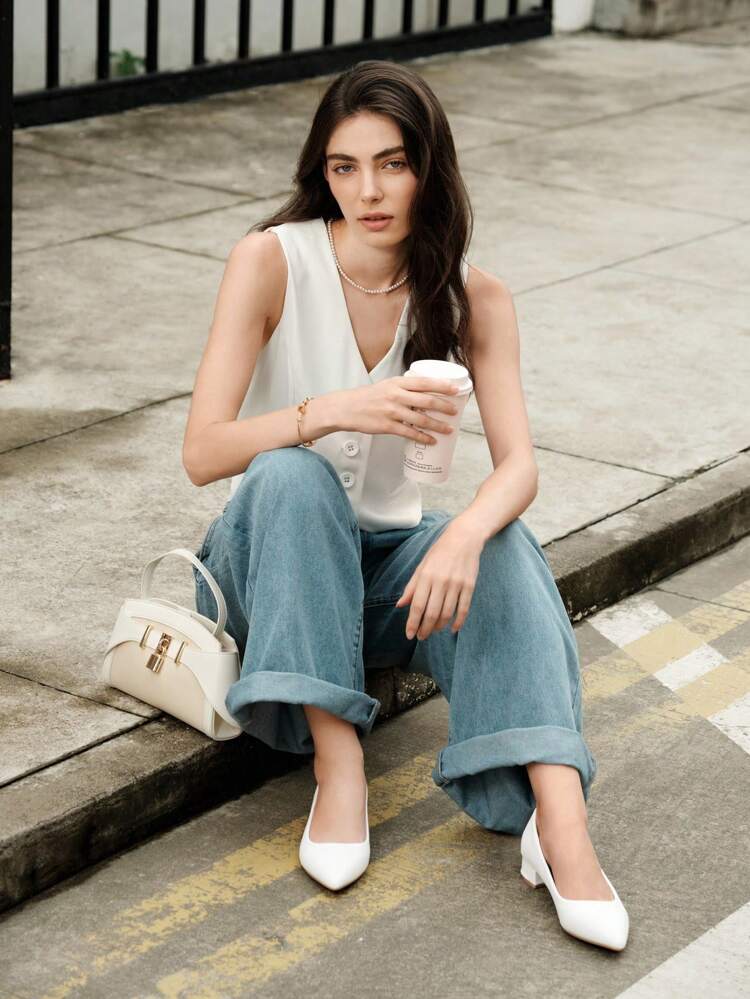 CUCCOO BIZCHIC Fashionable Solid Color Flat Shoes, Suitable For Daily Commute For Summer Vacation Shoes Summer Elegant Basics Business Casual Business Chic Spring Shoes Spring Break Easter For Christmas Spring Shoes