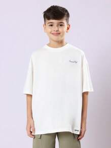 SUMWON T-shirt oversize d'été décontracté avec imprimé palmier sur le dos, design club méditerranéen île, streetwear graphique, vacances paradis de la plage, manches courtes, tenue de loisirs - Blanc - Voir 2