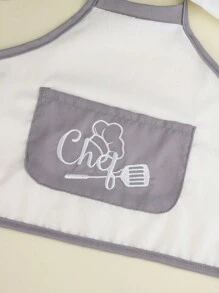 SHEIN 新生儿摄影服装男宝宝白色厨师帽和围裙套装婴儿拍摄道具1个月100天宝宝拍照道具 - 彩色 - 查看 5