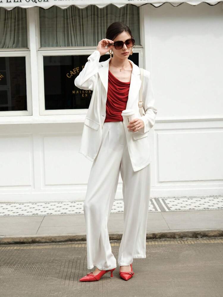 CUCCOO BIZCHIC 女性ファッション チャンキーヒールシューズ バックル付き、卒業式のヒール、夏のエレガントなベーシックビジネスカジュアル ビジネスシック クリスマス 秋 ワイン色ヒール 新年 ホリデー バレンタイン