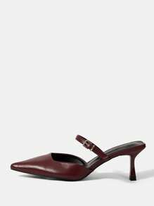 CUCCOO BIZCHIC Ls-311-4 Wine Red Ladies' Pointed Toe High Heels For Summer Graduation Heels Prom Heels Vacation Shoes Summer Elegant Heels Elegant Basics Business Casual Business Chic BURGUNDY Heels Spring Shoes Spring Break Easter For Christmas Valentine's Day - Burgundy - View 4