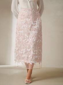 Anewsta 大码女式优雅亮片长款紧身裙，休闲春季、节日、度假、节日装，奶油黄 - 粉色 - 查看 4