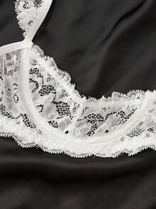 SHEIN Women's Sexy Lace Underwire Bra - White - View 5