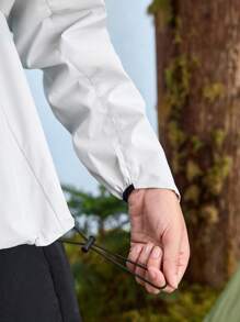 In My Nature 女式插肩袖连帽宽松户外雨衣外套女式风衣外套防水外套女式徒步外套女式防紫外线外套女式短款白色外套女式徒步户外短款外套女式露营登山轻便外套保暖加厚保暖外套