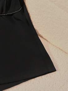 Seusyu Solid Color Frilled Pocket Elegant Chic French Style Summer Shorts