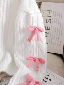 SHEIN Tween Girls' Casual V-Neck Long Sleeve Cardigan Top,In Fall/Winter - White - View 7