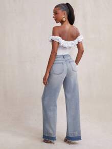 NYA SZN Bodysuit Floral Kontrast Bodysuit mit Kreuzriemen Detail, Tee-Party, Ausgehen, Büro, inspiriert von Prominenten