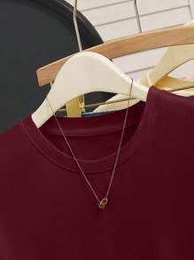 INAWLY Áo thun trang trí tua rua cỡ chuẩn cho nữ, thiết kế thanh lịch cho mùa hè - Màu Đỏ Sâu - Xem 5