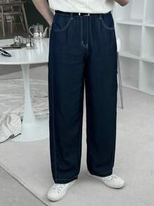 DAZY Men's Soft Denim Navy Blue Jeans, Suitable For Spring And Autumn - Blue - View 5