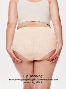 LUVLETTE Set de 2 chiloți aerisiți din bumbac, talie înaltă, control al abdomenului, lenjerie intimă simplă pentru femei, chiloți negri, chiloți nud