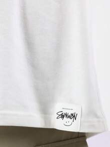 SUMWON T-shirt oversize d'été décontracté avec imprimé palmier sur le dos, design club méditerranéen île, streetwear graphique, vacances paradis de la plage, manches courtes, tenue de loisirs - Blanc - Voir 4