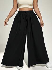 Auralis Quần Resory ống loe cho nữ cỡ lớn màu đen, hoàn hảo cho mùa hè - màu đen - Xem 4