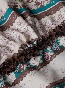 Elamini Camisa de mujer casual de estampado floral vintage, para el verano