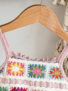 SHEIN Young Girl All Over Pattern Summer Casual Jumpsuit - Pink - View 3