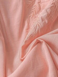 EMERY ROSE Blusa casual de manga 3/4 con bordado para mujer talla grande, de verano y otoño, para vacaciones, en color rosa, sencilla y de moda para uso diario, con vibras de vacaciones, para primavera, uso casual, estilo bohemio, cómoda y transpirable, para salir - Rosa - Ver 7