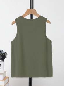 SHEIN Teen Boy Casual Minimalist Sleeveless Tank Top, Suitable For Summer