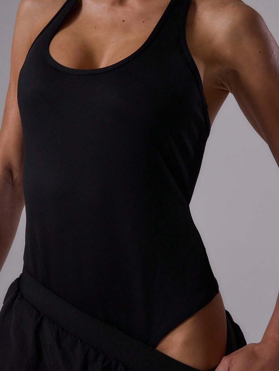 Musera Sport 运动圆领丁字裤后背合身紧身衣运动健身夏季 Padel 俱乐部健身房健身