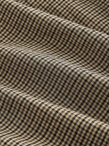 SHEIN MOD 休闲格子插肩袖抽绳连帽女式夹克，返校，休闲日常穿着，拉链夹克春季夹克女式连帽夹克秋冬女装 - 咖啡棕 - 查看 4